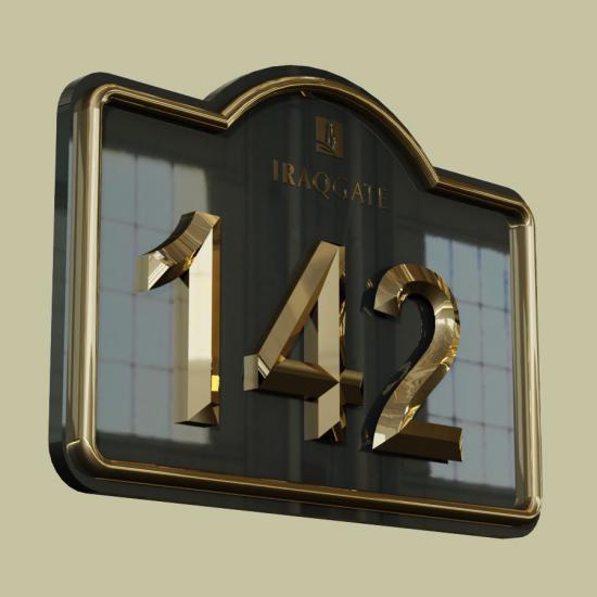 Kapı Numarası Altın Kaplama Model 02 (3D)