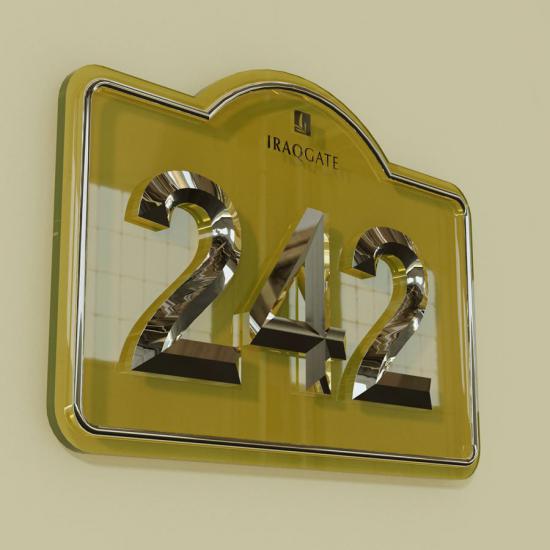 Kapı Numarası Krom Model 12 (3D)