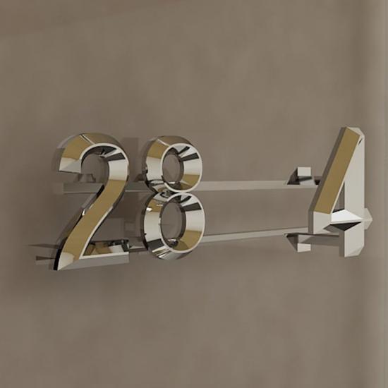  Chrome Numbers (3D) Model with 1.4cm Prongs